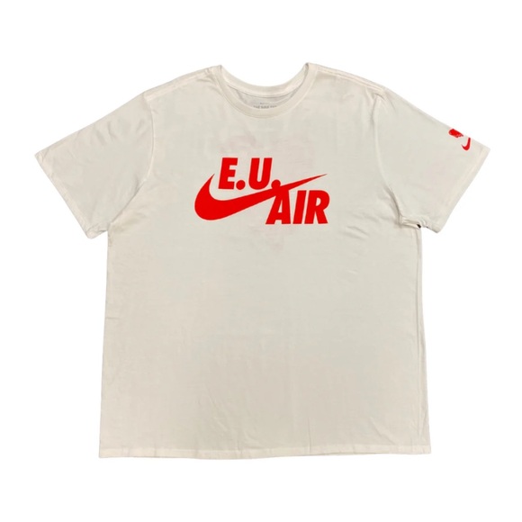 NIKE X EMOTIONALLY UNAVAILABLE White T-Shirt with Red Graphic - Picture 1 of 10